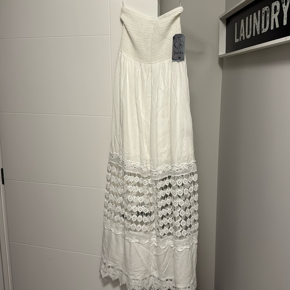 White linen dress